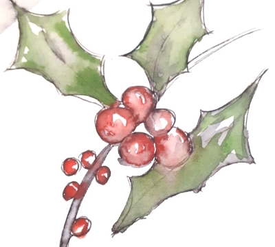 Discovering  'Pen & Wash' Christmas themed  ...with Margaret Jarvis